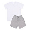 Wit T-Shirt, grijze broek