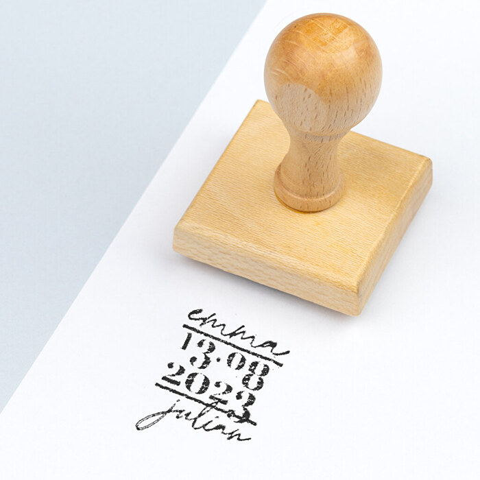 Sello de madera cuadrado 4,5x4,5