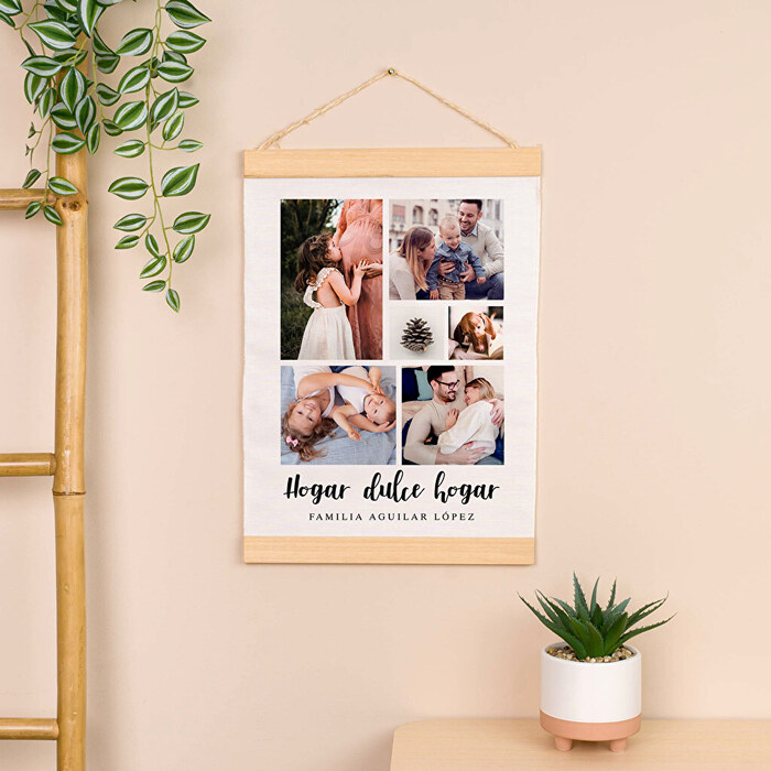 Póster de tela con marco de madera