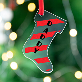 Boot shaped acrylic Christmas ornament