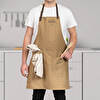Brown embroidered apron