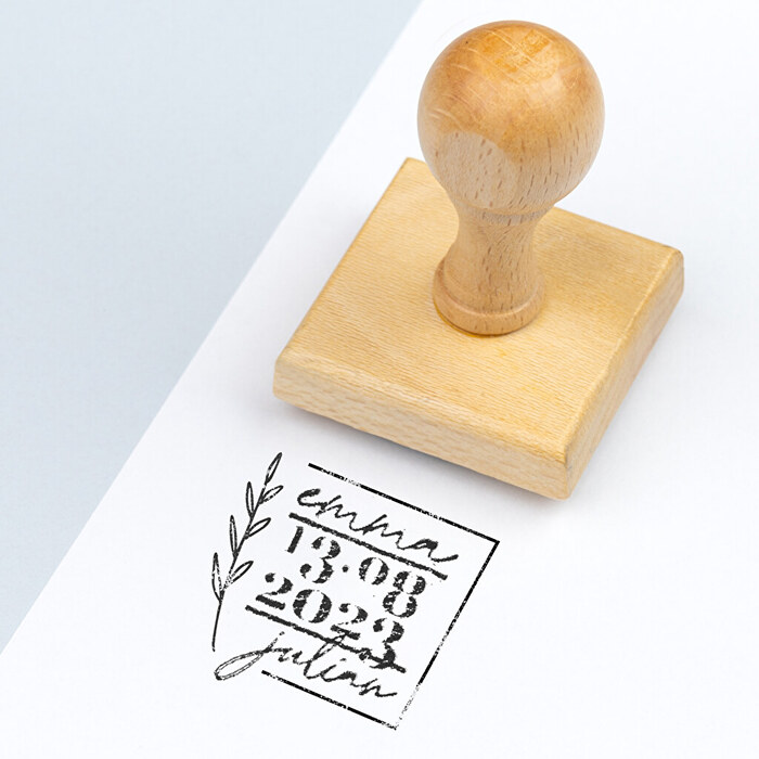 Sello de madera cuadrado 3,5
