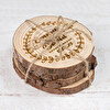 Set of 4 round natural wooden coasters