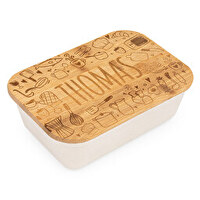 Plástico con tapa de bambú (1 litro)