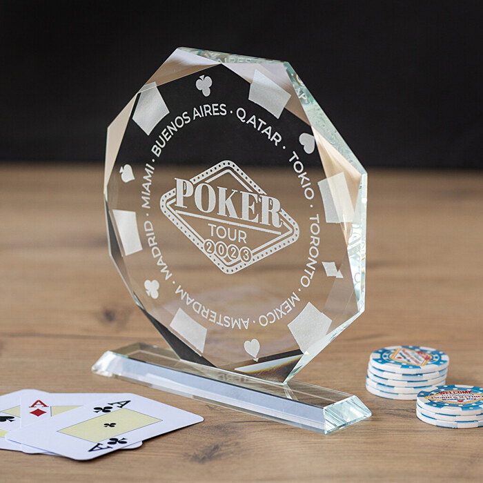 Trofeo cristal octogonal grande