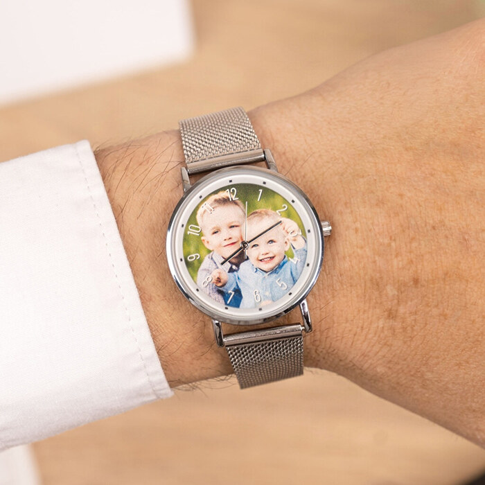 Reloj de pulsera malla metálica hombre