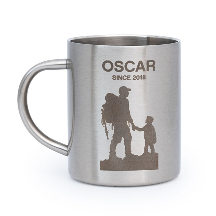 Taza acero grabada 33cl
