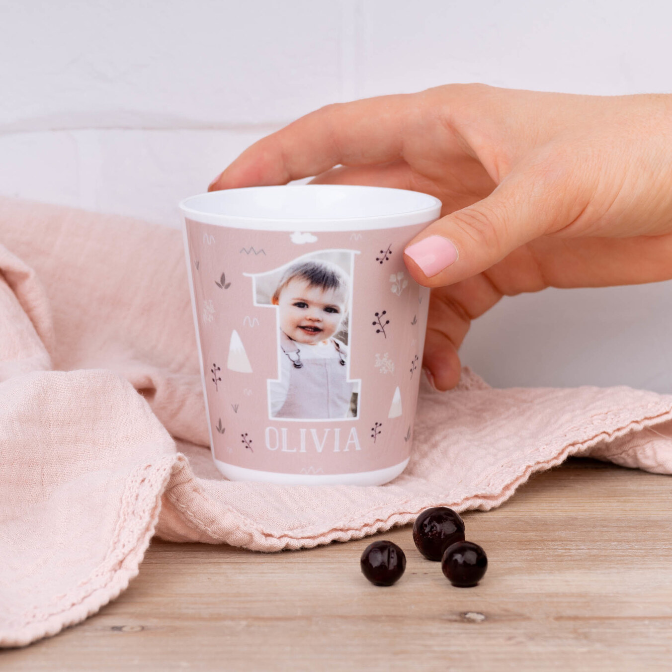 Bicchiere personalizzato in plastica bianco 235 ml