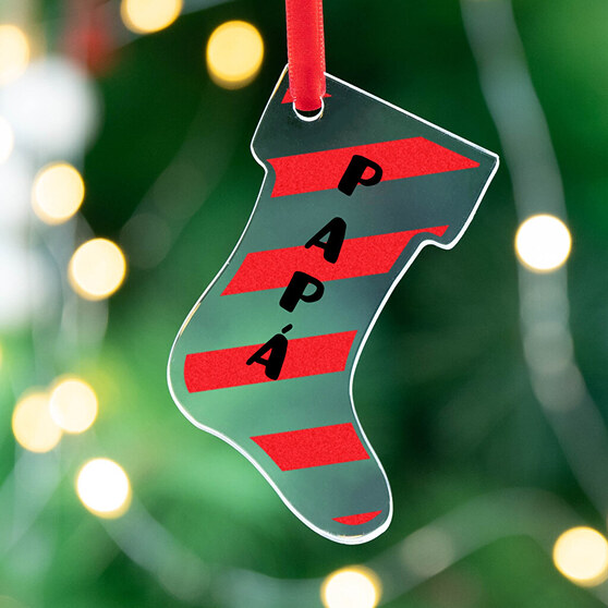 Bola de Navidad personalizada transparente con forma de bota Bola de Navidad personalizada transparente con forma de bota