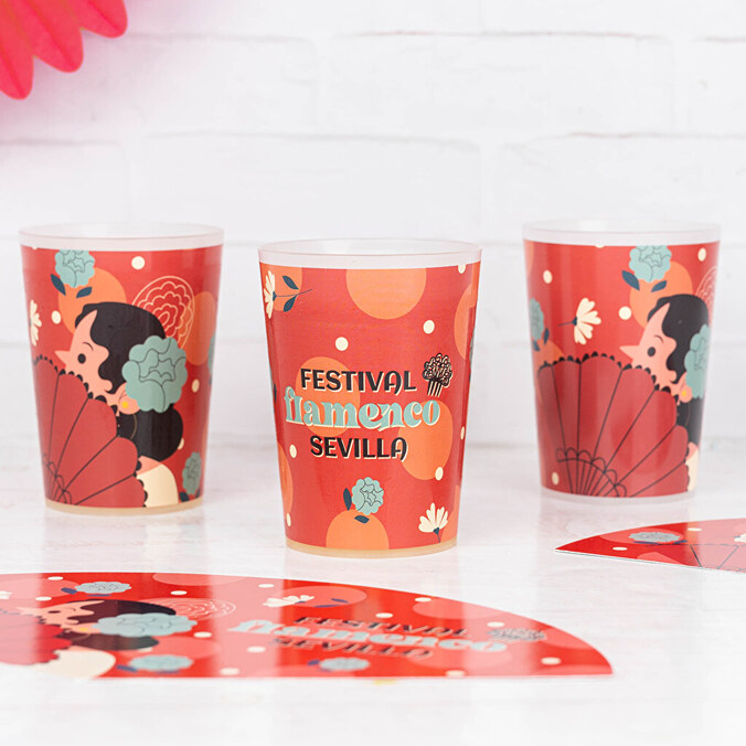 Vaso personalizado reutilizable de plástico 500 ml.