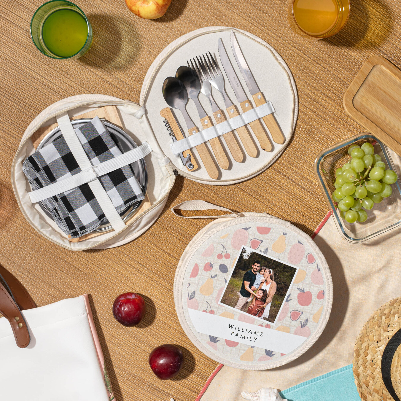 Bedrukte picknick set