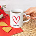 Personalised mug with heart handle
