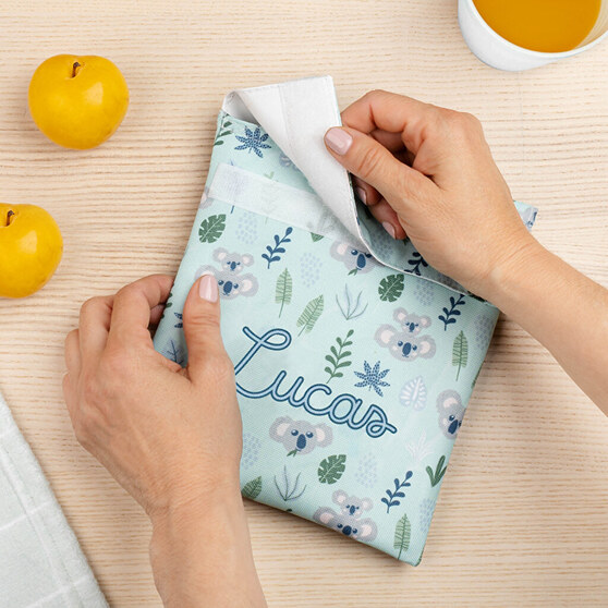 Bolsa portátil de tela personalizada para snack y almuerzos Bolsa portátil de tela personalizada para snack y almuerzos