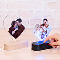 Lampe 3D personnalisée en plastique avec forme de coeur