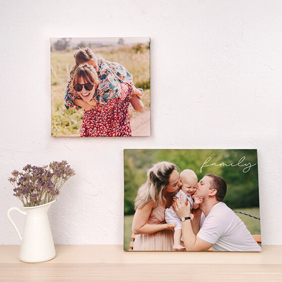 Wall decorated with personalised photo frames Wall decorated with personalised photo frames