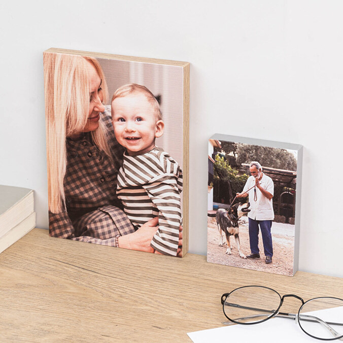 Personalised wooden photo block
