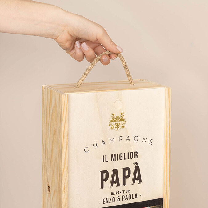 Cassetta per vino personalizzata doppia