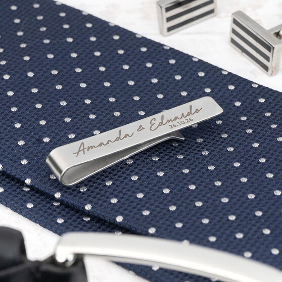 Engraved tie clip