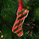 Gepersonaliseerd methacrylaat kerstornament in de vorm van een laars