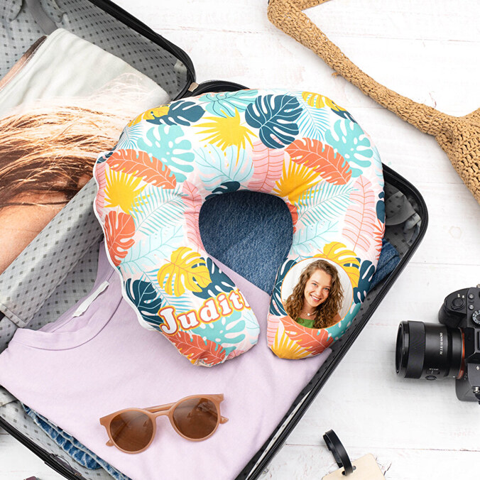 Personalised travel neck pillow