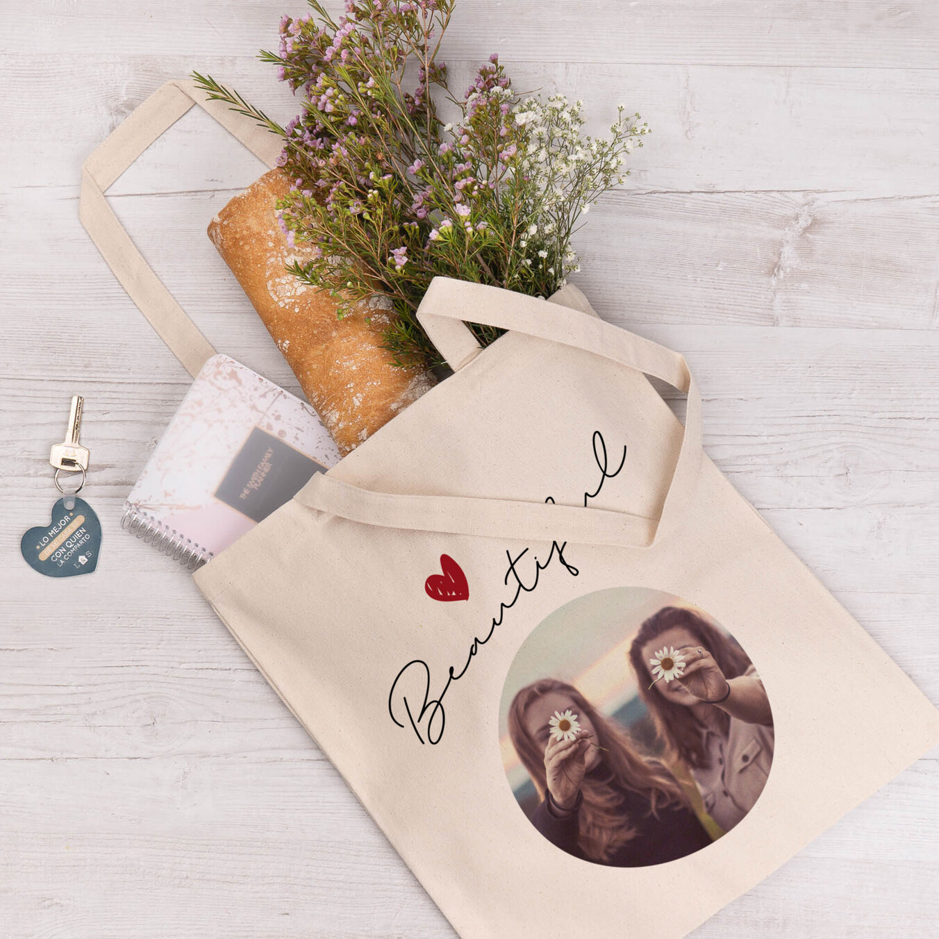 Personalised cotton tote bag (1 side)