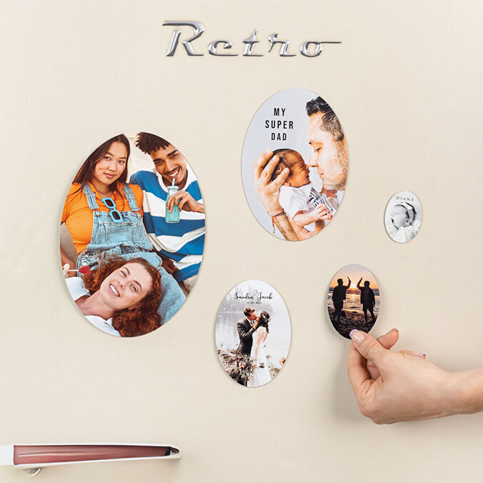 Personalisiert Flexible Magnete - oval 5x3,3 cm