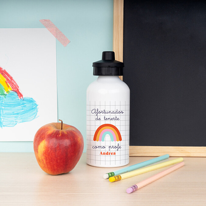 Cantimplora blanca 500 ml. personalizada