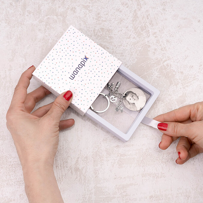 Engraved baby keyring