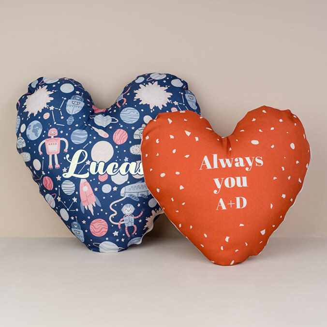 Cuscino a forma di cuore 42x42 personalizzato