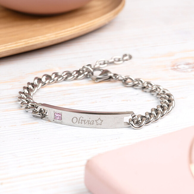 Bracciale a catena inciso per donna Bracciale a catena inciso per donna