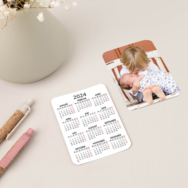 Scheckkartenkalender mit Foto