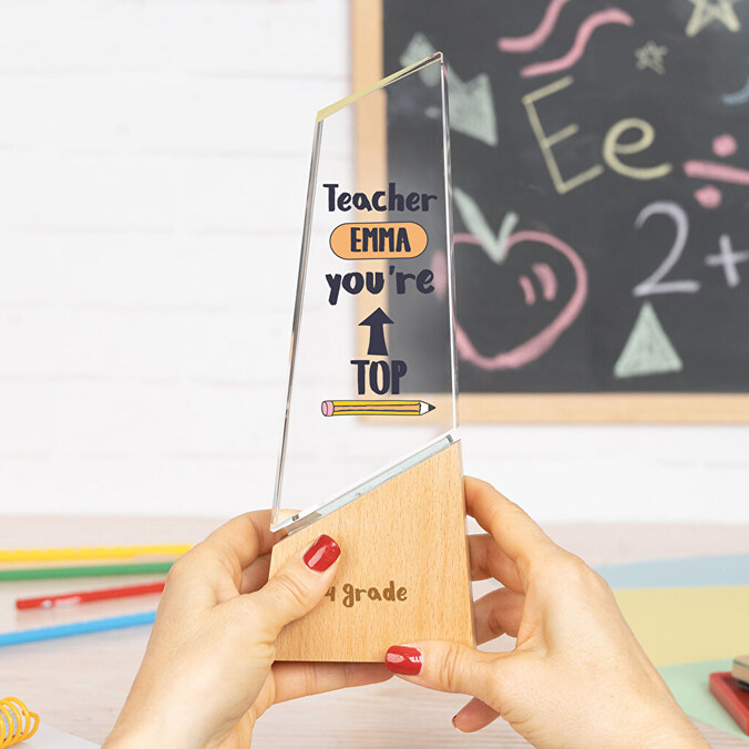 Premium Langglas-Trophäe mit Druck