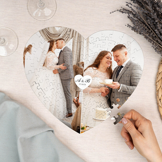 Puzzle magnético personalizado forma de corazón