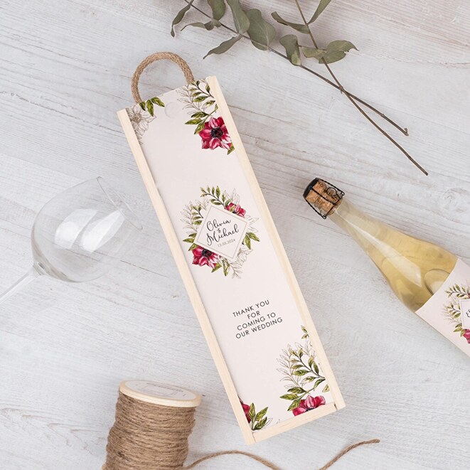 Pojedyncze personalizowane pudełko na wino Pojedyncze personalizowane pudełko na wino