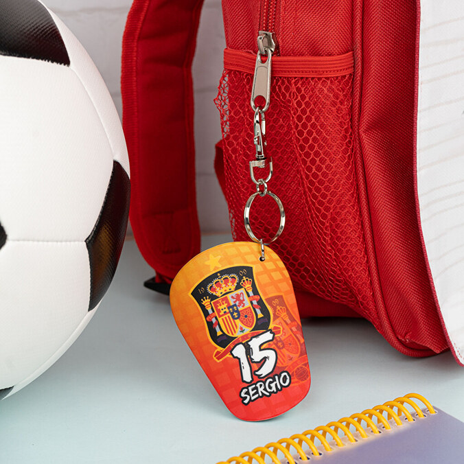 Personalised keyring - shin guard