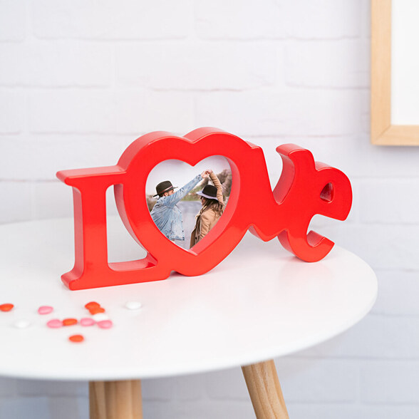 Personalised wooden love photo frame