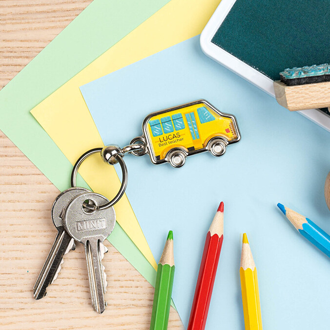 Personalised metal car keyring