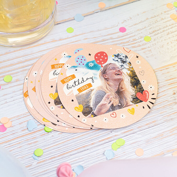 Personalised disposable paper coasters
