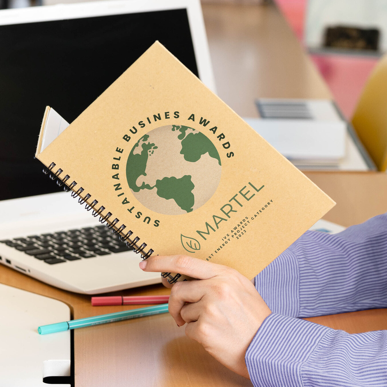 Personalised eco-friendly A5 notebook made from recycled paper