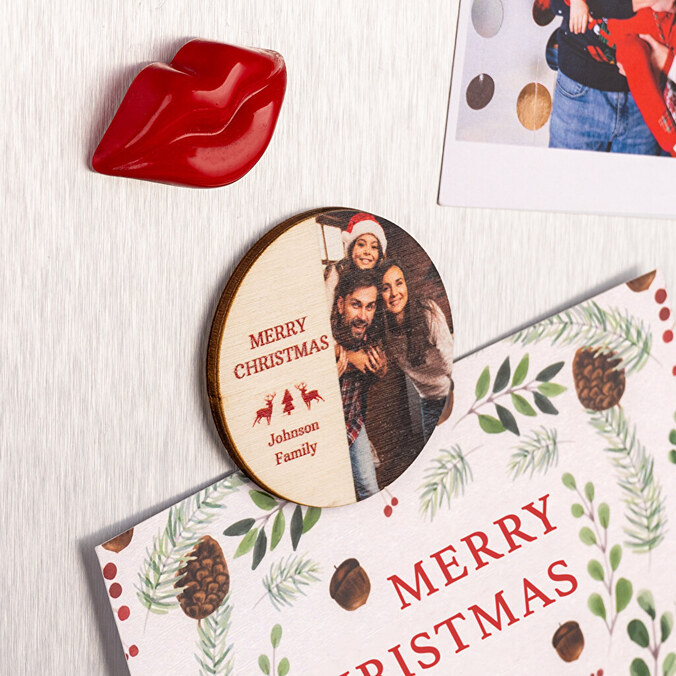 Magneet van hout rond