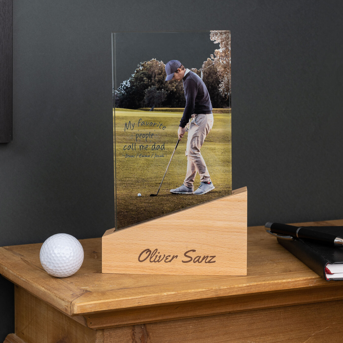 Trofeo cristal rectangular impreso Premium