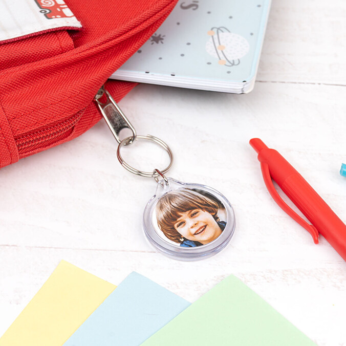 Personalizowany okrągły brelok do kluczy z plexi