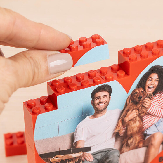 Block aus LEGO kompatiblen Steinen, personalisiert mit deinem Foto
