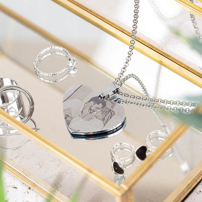 Personalised engraved heart necklace