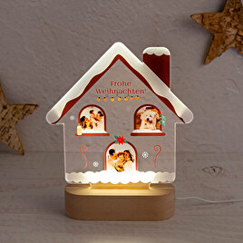 3D Lampe Holz Hausform