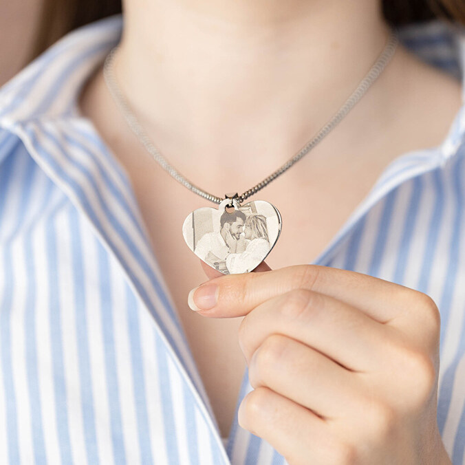 Personalised engraved heart necklace