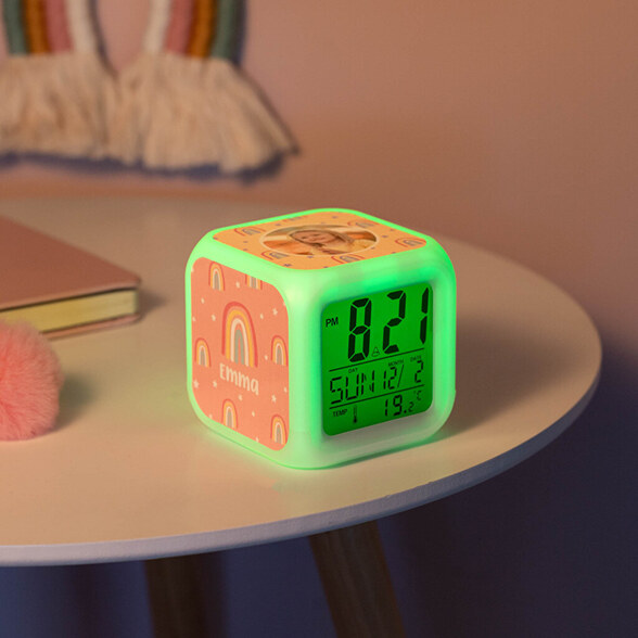 Reloj despertador digital cubo personalizado
