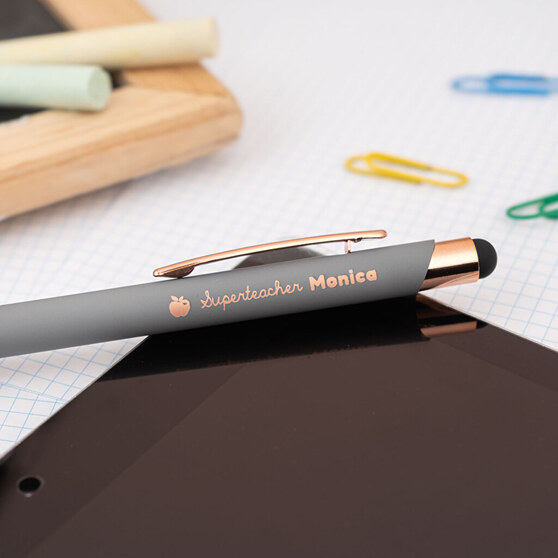 Stylo avec stylet personnalisé gravé