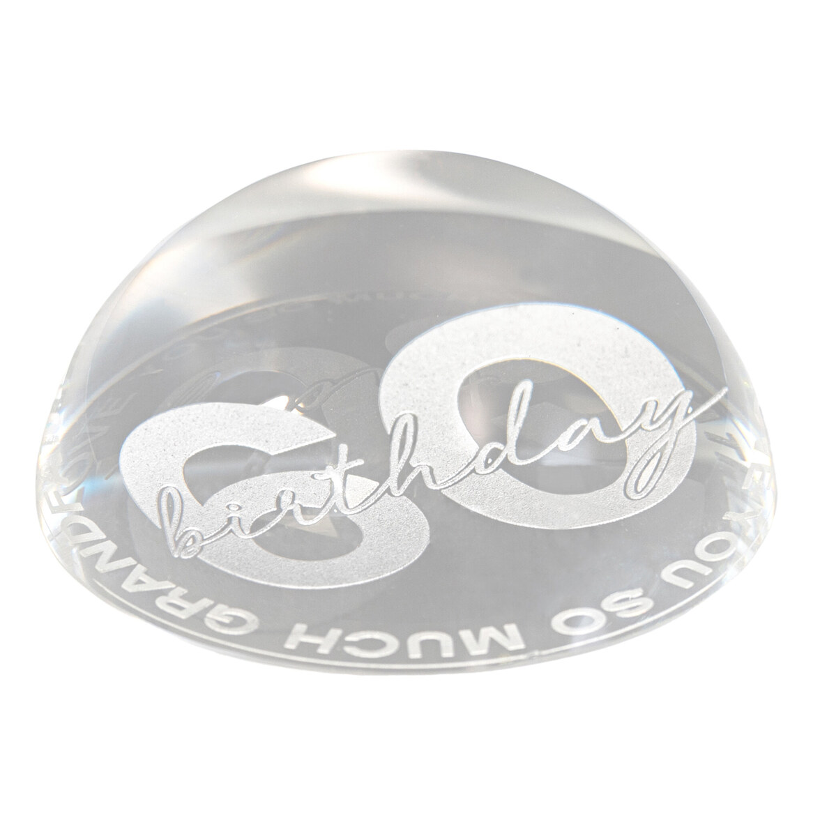 Personalised glass paperweight magnifying glass Wanapix