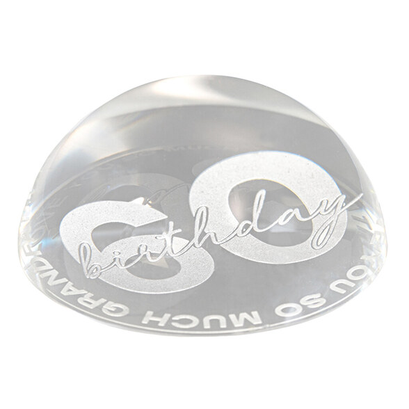 Personalised glass paperweight magnifying glass Wanapix